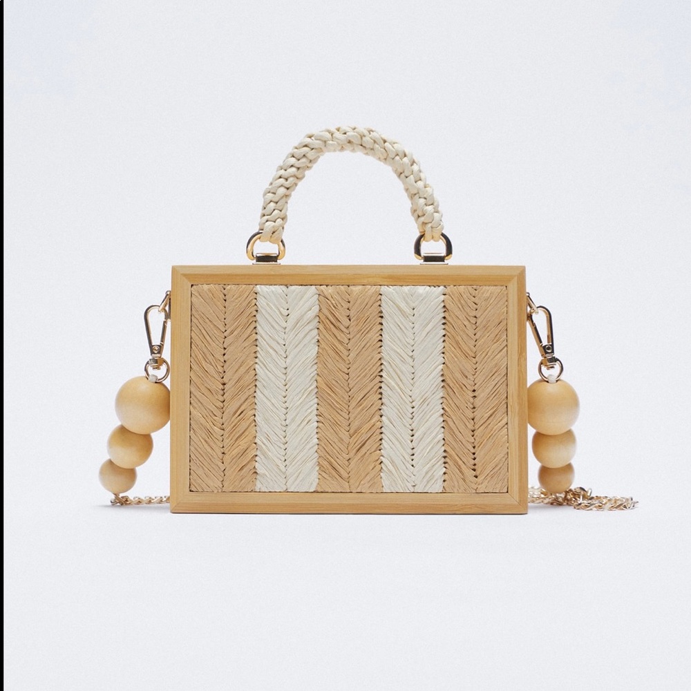 BRAND NEW‼️ NWT ZARA Herringbone Wooden Box Bag